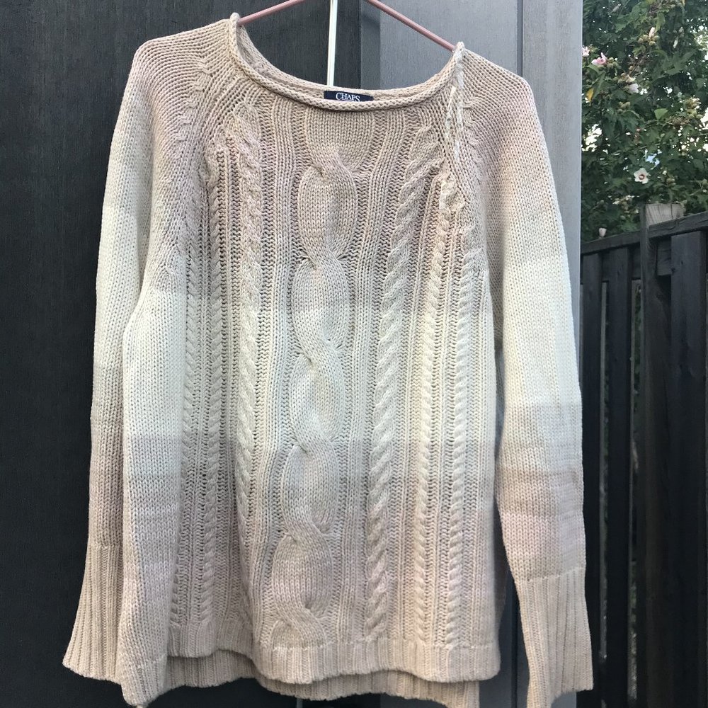 Chaps White, Cream and Tan Sweater